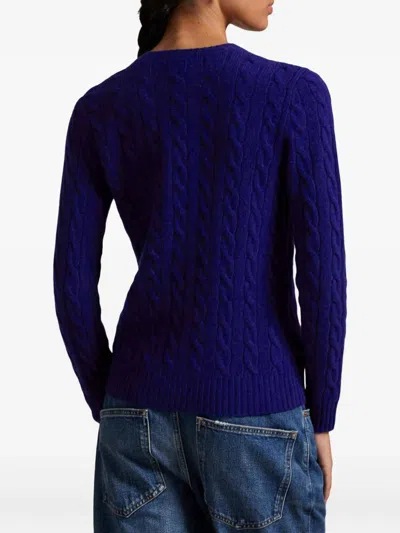 Polo Ralph Lauren Cobalt Blue Cable-knit Sweater In Wool And Cashmere In Blue