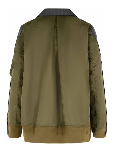 Sacai Double-breasted Wool And Nylon Blazer In Animal Print