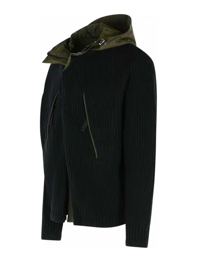 Sacai Black Wool Blend Jacket In Black