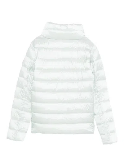 Save The Duck Short Puffer Coat With High Collar In White
