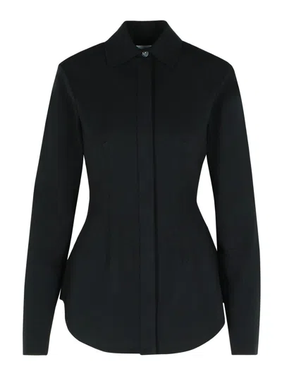 Sportmax Cardigan With Collared Design And Long Sleeves In Black