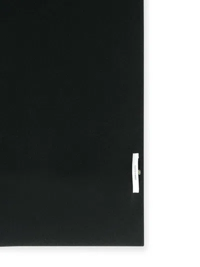 Sportmax Long Rectangular Scarf Featuring Fringe Embellishments In Black