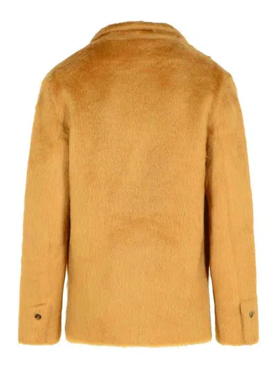 Tom Ford Double-breasted Cashmere Mohair Jacket In Neutral