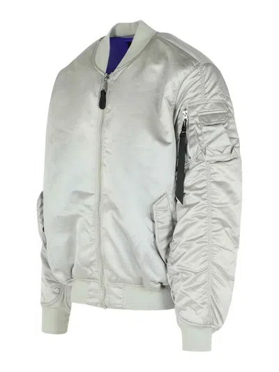 Alpha Industries Ma-1 Uv Grey Nylon Bomber Jacket In Gray