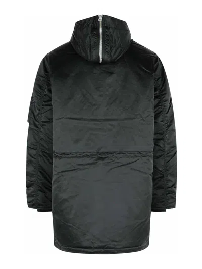 Alpha Industries N-3b Uv Black Nylon Parka In Black