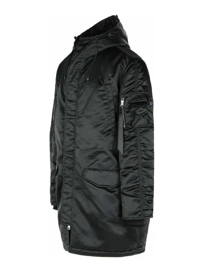 Alpha Industries N-3b Uv Black Nylon Parka In Black