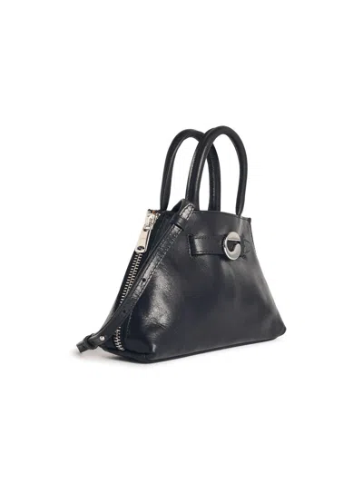 Coperni Structured Shoulder Bag Circular Clasp In Black