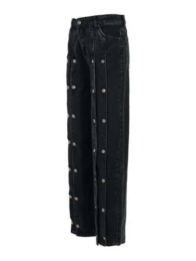 Rotate Birger Christensen Jeans Con Bottoni Black Denim In Black