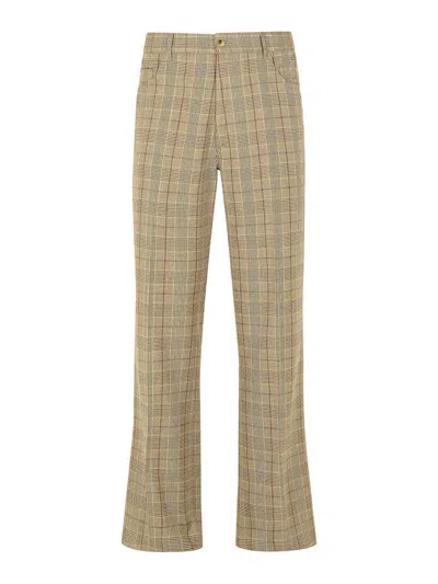Amiri Beige Virgin Wool Blend Trousers Men In Nude