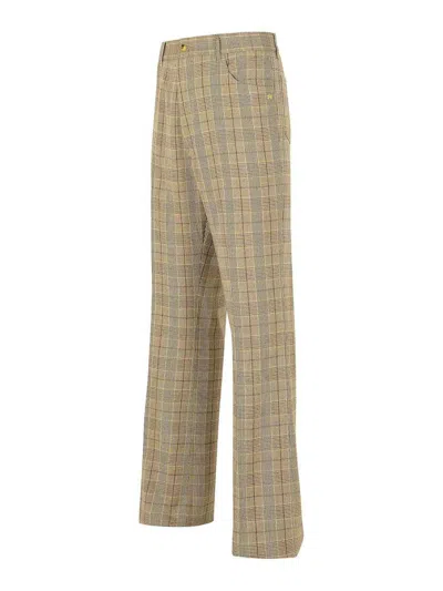 Amiri Beige Virgin Wool Blend Trousers Men In Nude