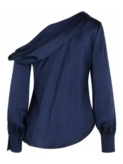 Simkhai Alice Navy Acetate Blend Blouse In Blue