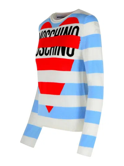 Moschino Suéter Cuello Redondo - Azul Claro In Multi