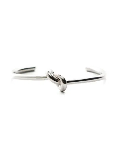 Pre-owned Celine 2020-2025 Knot-detail Bracelet In Silver