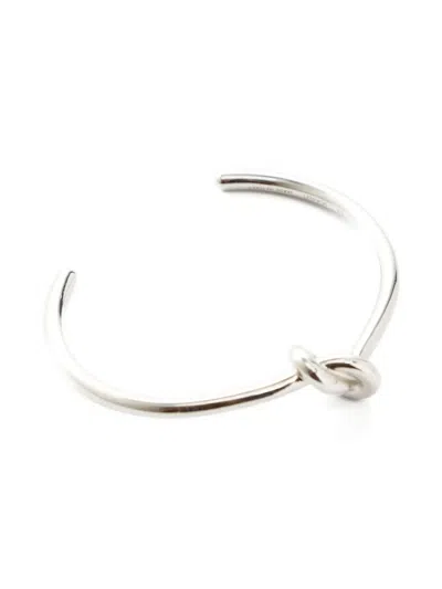 Pre-owned Celine 2020-2025 Knot-detail Bracelet In Silver