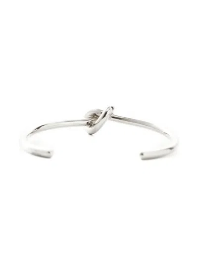 Pre-owned Celine 2020-2025 Knot-detail Bracelet In Silver