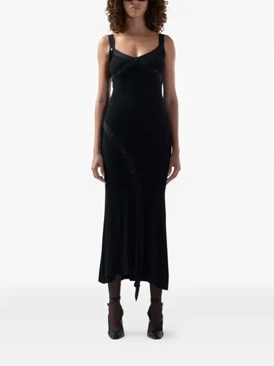 Gcds Button Strap Dress In Black