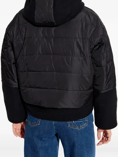 Add Quited-pattern Ped Jacket In Animal Print