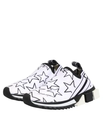 Dolce & Gabbana White Stars Sorrento Low Top Sneakers Women's Shoes In Multi