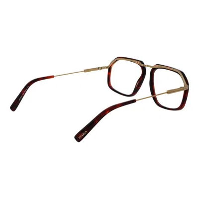 Ermenegildo Zegna Burgundy Men Optical Frames In Gold
