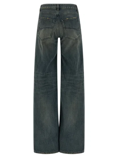 Balenciaga Wide Leg Jeans Featuring Belt Loops In Blue