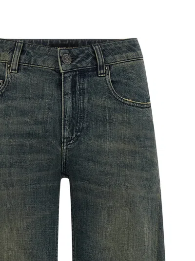 Balenciaga Wide Leg Jeans Featuring Belt Loops In Blue