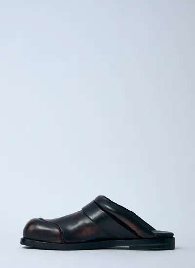 Acne Studios Women Leather Buckle Mules In Brown