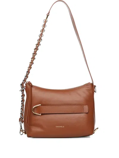 Coccinelle Chain Strap Shoulder Bag In Brown