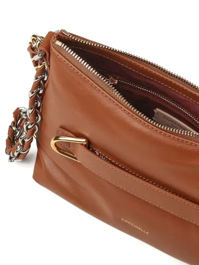 Coccinelle Chain Strap Shoulder Bag In Brown