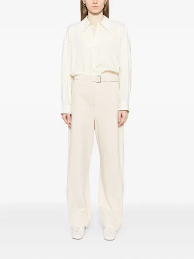 Lemaire Twisted Belted Trousers In Neutral