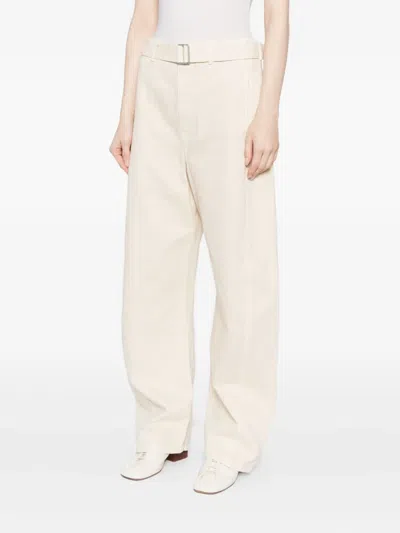 Lemaire Twisted Belted Trousers In Neutral