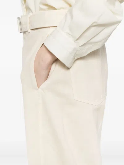 Lemaire Twisted Belted Trousers In Neutral