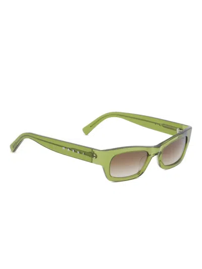 Marni Eyewear Rectangular-frame Sunglasses In Green