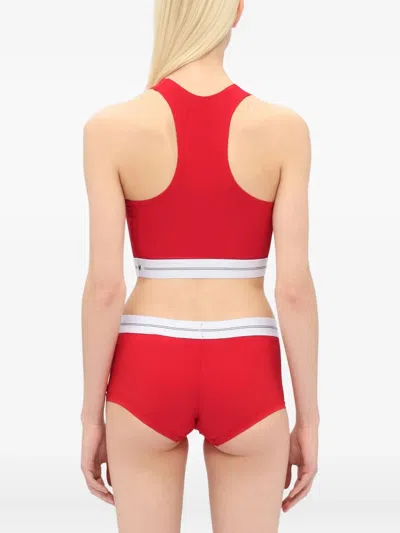 Msgm Racerback Logo-band Tank Top In Multi