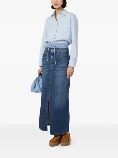 Weekend Max Mara Gelada Denim Midi Skirt In Blue