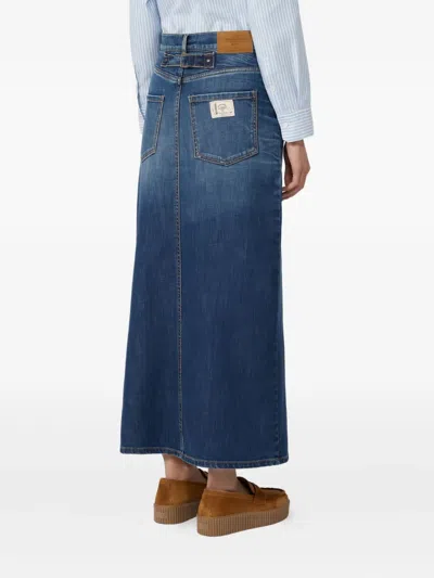 Weekend Max Mara Gelada Denim Midi Skirt In Blue