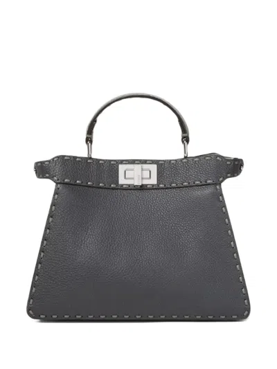 Fendi Small Peekaboo Iseeu Selleria Stitching Tote Bag In Gray