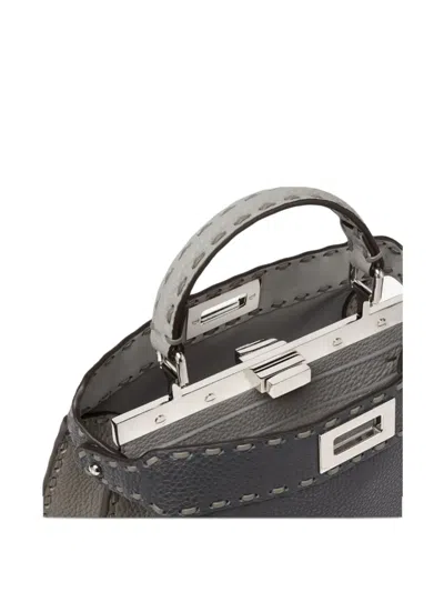 Fendi Small Peekaboo Iseeu Selleria Stitching Tote Bag In Gray