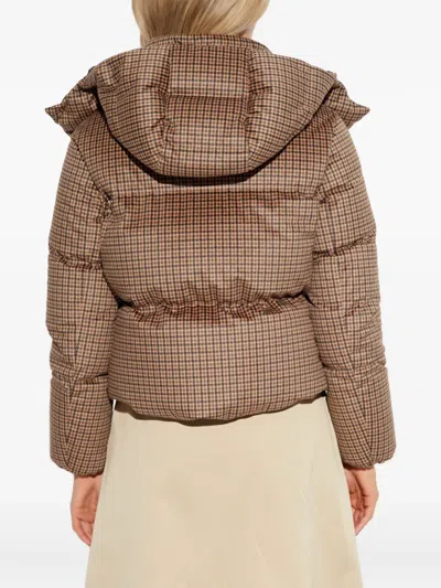 Moncler Embroidered Polyester Quierzy Down Jacket In Brown