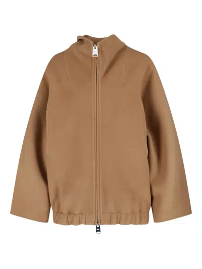 Khaite Garrett High-neck Bomber Jacket In Brown