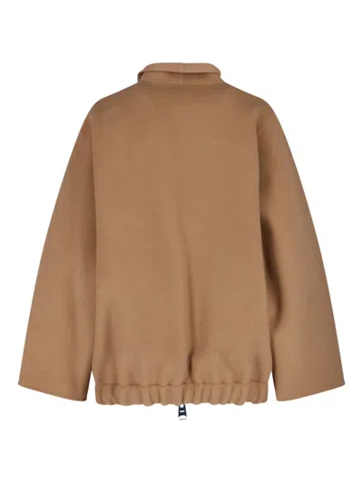 Khaite Garrett High-neck Bomber Jacket In Brown