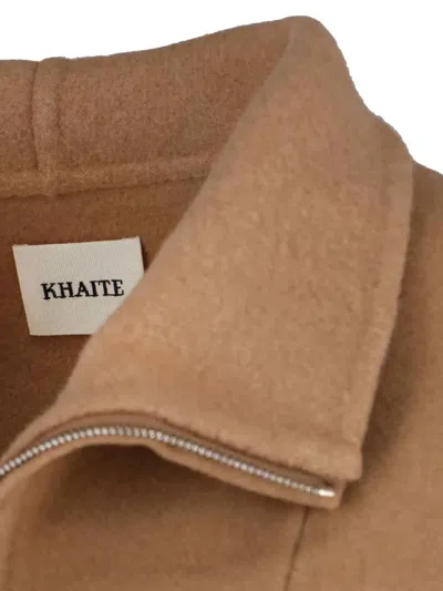 Khaite Garrett High-neck Bomber Jacket In Brown
