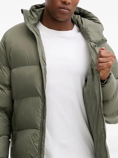 Ea7 Logo-patch Hooded Jacket In Green
