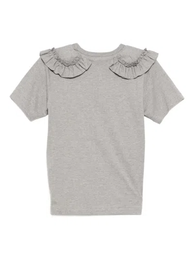 Comme Des Garcons Girl Gray Ruffled Collar T-shirt In Gray