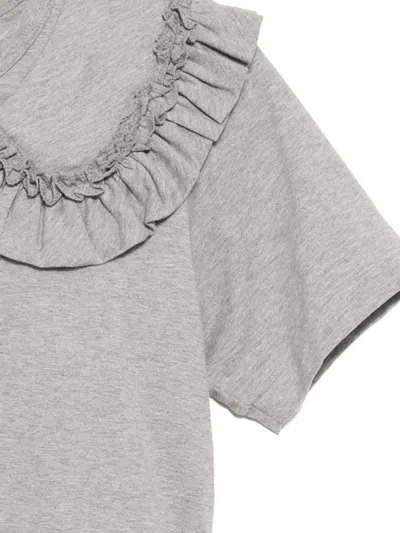 Comme Des Garcons Girl Gray Ruffled Collar T-shirt In Gray