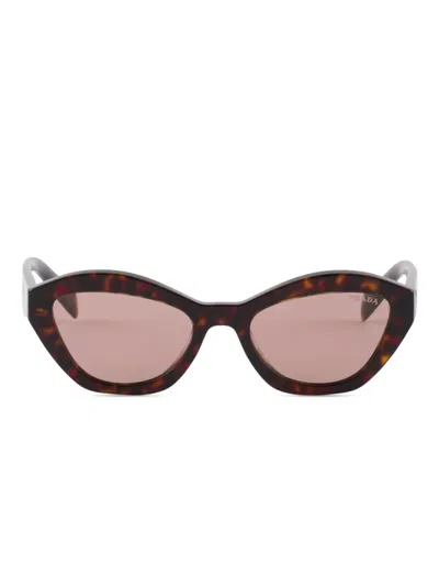 Prada Logo Sunglasses In Brown