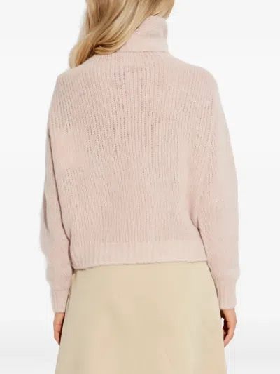 Moncler Wool-blend Cable Knit Sweater In Pink