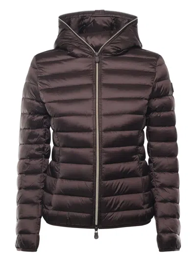 Save The Duck Hooded Zip Coat In Neutral