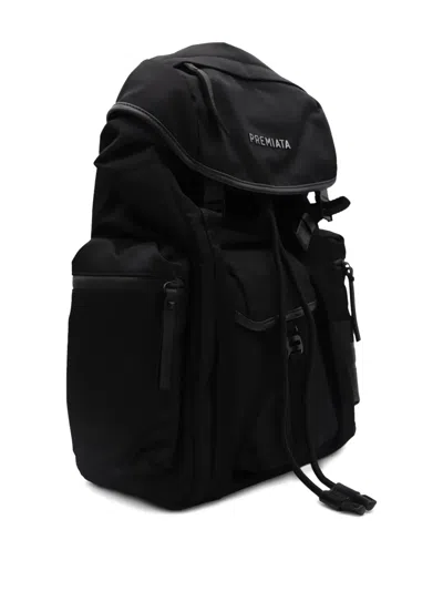 Premiata Versatile Backpack With Multiple Zippered Pockets In Black
