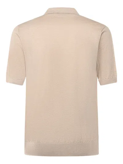 Eleventy Cotton And Cashmere Polo Shirt In Neutral