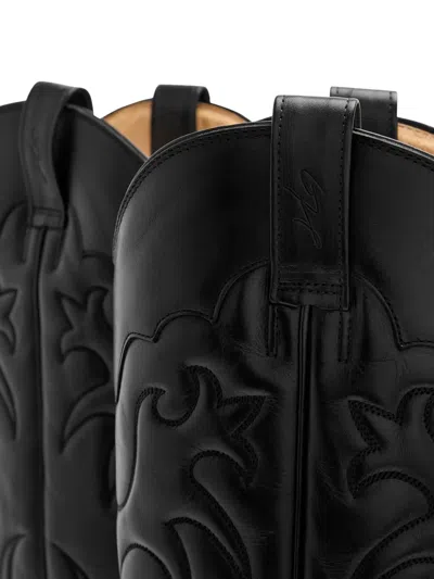 Gabriela Hearst Capitana Embroidered Leather Knee Boots In Black